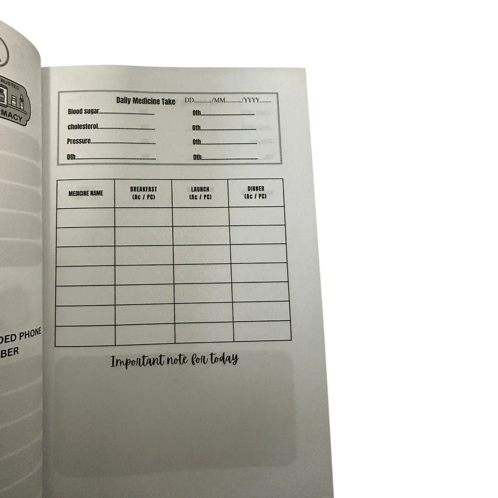 Medicine Time and Reports Journal‎ Daily Medication Tracker Health Log Book